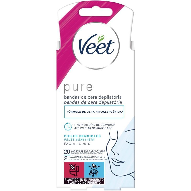 Veet Cera Fría Facial Piel Sensible 16 Tiras
