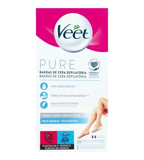 Veet Cera Fría Corporal Piel Sensible 20 tiras Veet Cera Fría Corporal Piel Sensible 20 tiras