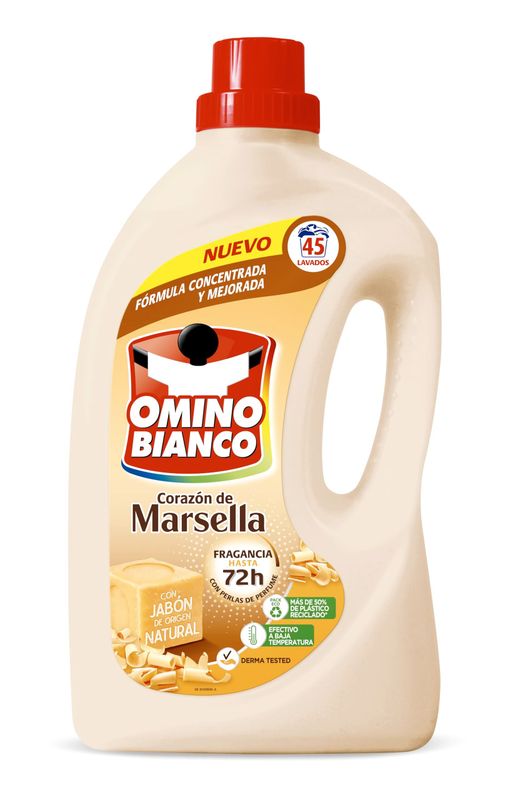Omino bIanco  Marsella Detergente Liquido Ropa Blanco y De Color 45 Lavados