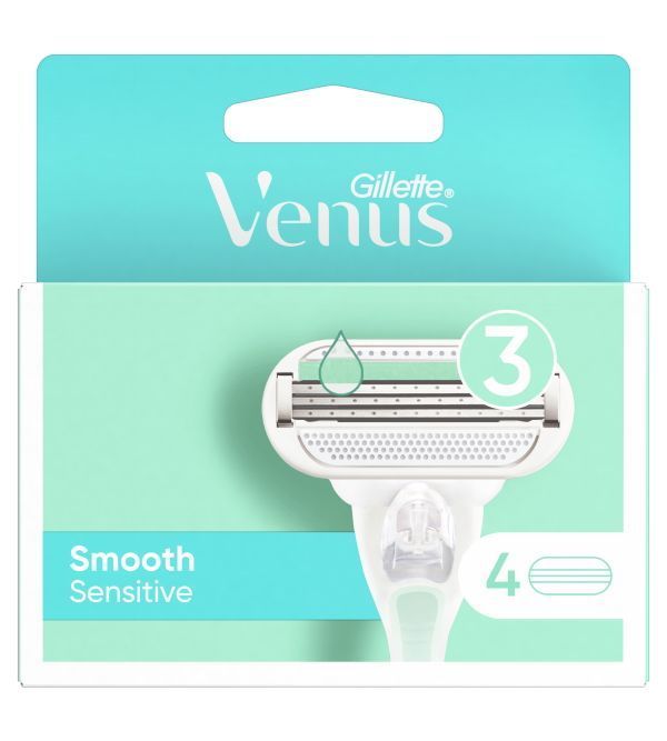 Gillette Venus Smoth Sensitive Recambio Paquete de 4 Unidades