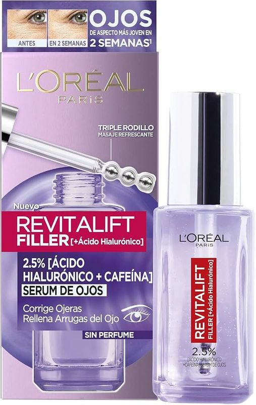 Loreal Revitalift Filler Serum Ojos Con Acido Hialurónico y Cafeína 20ml