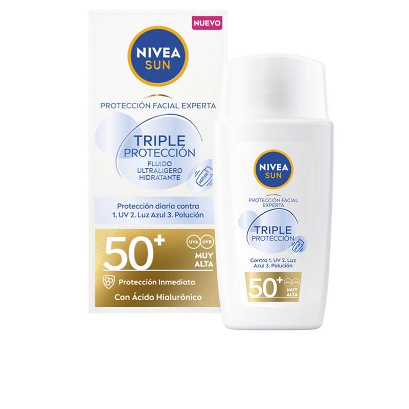 Nivea Sun Triple Protección Fluido Facial  Con Acido Hialurónico SPF50 40ml