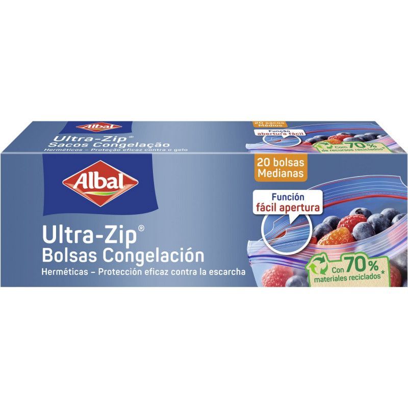 Albal Bolsas Congelación Ultra-Zip 20 Bolsas Medianas