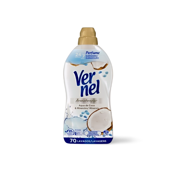 Vernel Suavizante Aromaterapia Agua De Coco 70 Lavados