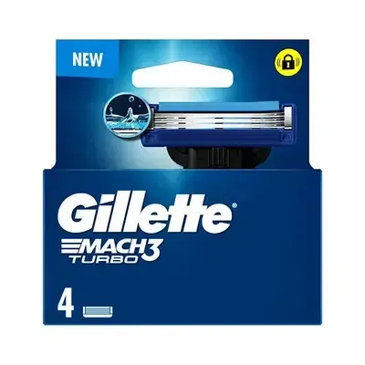 Gillette Mach3 Turbo Paquete de 4 Recambios
