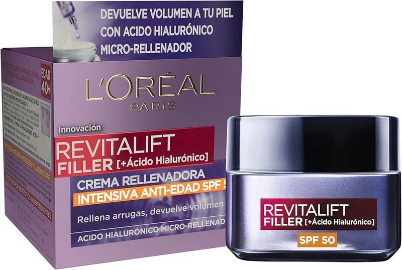 Loreal Revitalift Filler  Crema Ácido Hialuronico  SPF50  Intensiva Anti-edad 50ml