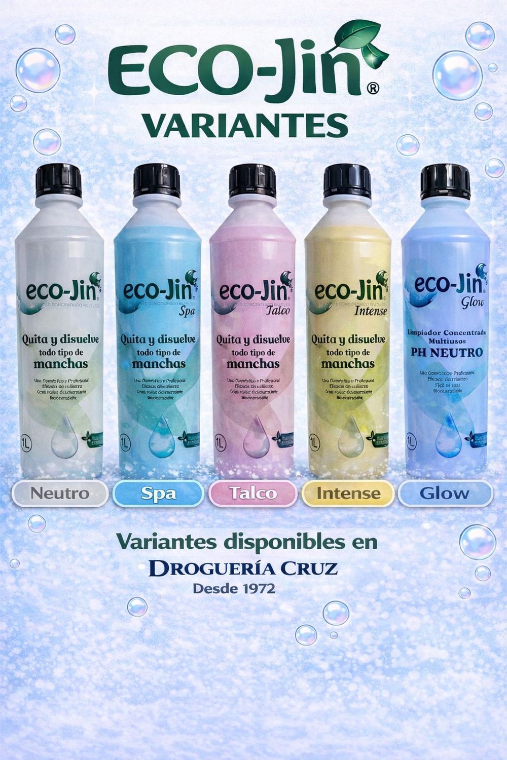 Ecojin Limpiador 1 Litro Aroma A Elegir sin difusor