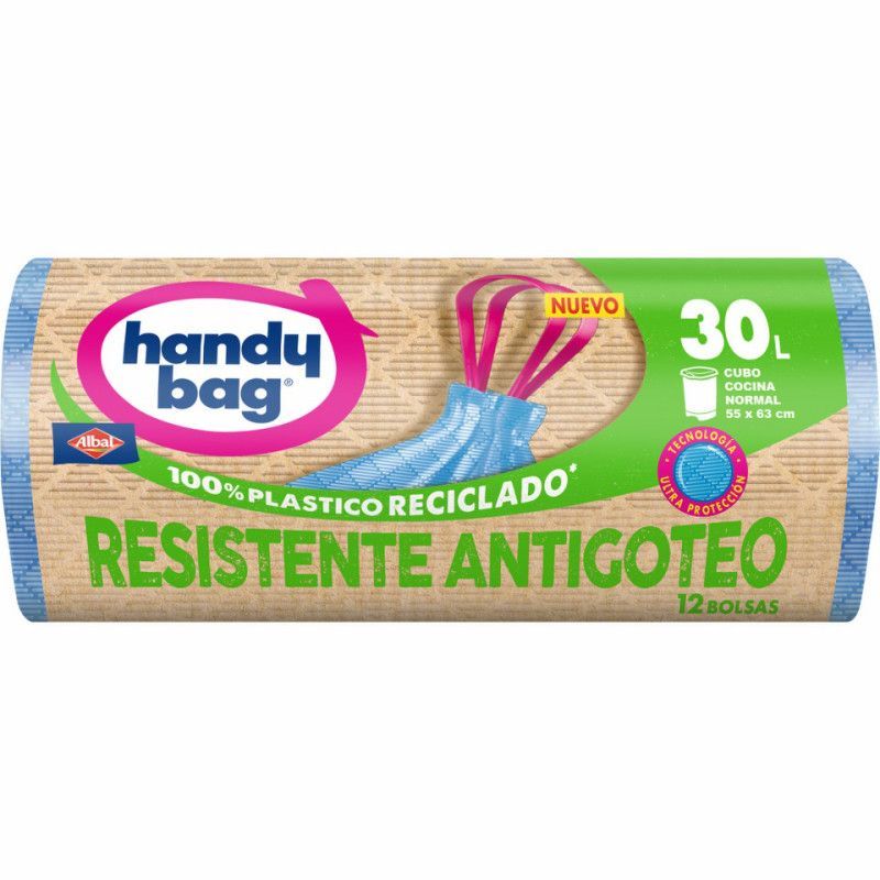 Handy bag bolsas de basura 12 unidades 30 litros 55x63