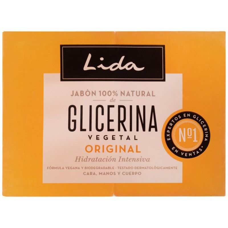 Lida jabón de glicerina 100% natural pack 2 pastillas