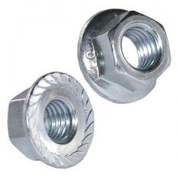 HEXAGON SERRATED FLANGE NUT BRIGHT ZINC PLATED, GRADE 8