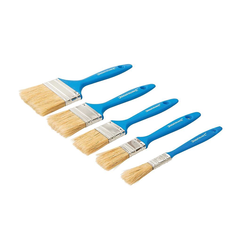 Silverline Synthetic Brush Set 5pcs 19,25,40,50+75mm