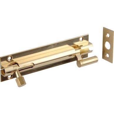 Securit Brass Necked Door Bolt 4"