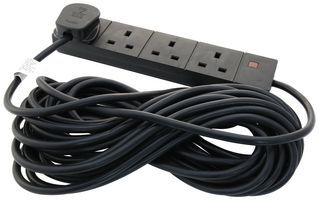 PRO-ELEC 4 Gang Extension Lead Black 5M
