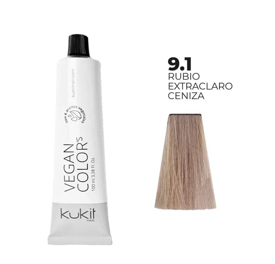 TINTE KUKIT 9.1 RUBIO EXTRACLARO CENIZA 100ML