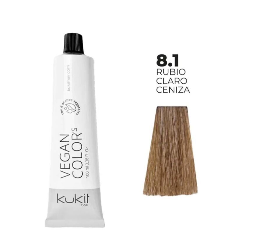 TINTE KUKIT 8.1 RUBIO CLARO CENIZA 100ML