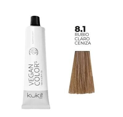TINTE KUKIT 8.1 RUBIO CLARO CENIZA 100ML