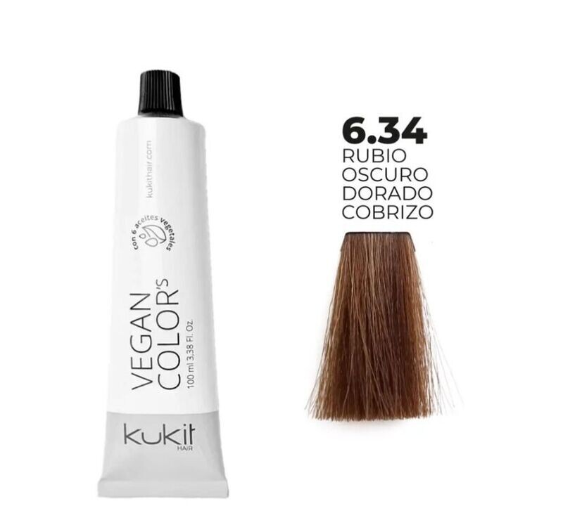 TINTE KUKIT 6.34 RUBIO OSCURO DORADO COBRIZO 100ML