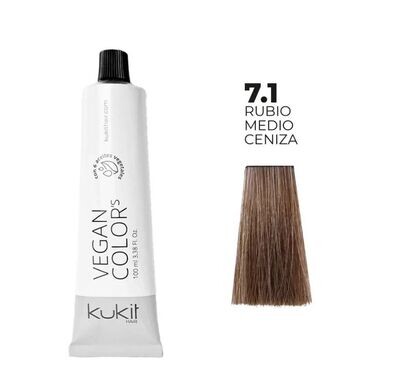 TINTE KUKIT 7.1 RUBIO MEDIO CENIZA 100ML
