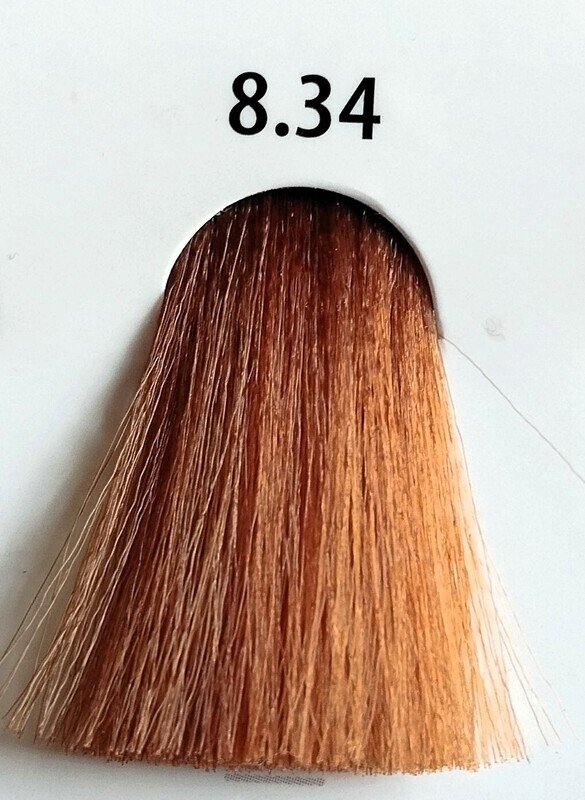 TINTE DÉNUÉE MONTIBELLO 8.34 RUBIO CLARO DORADO COBRIZO 60GR