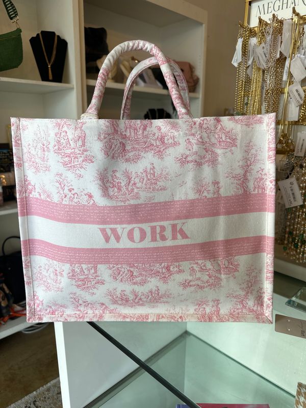 Pink Floral Work Bag