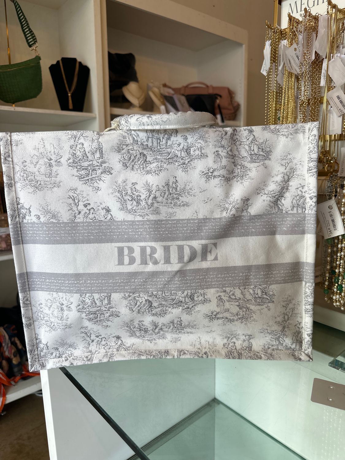 Gray Floral Bride Bag