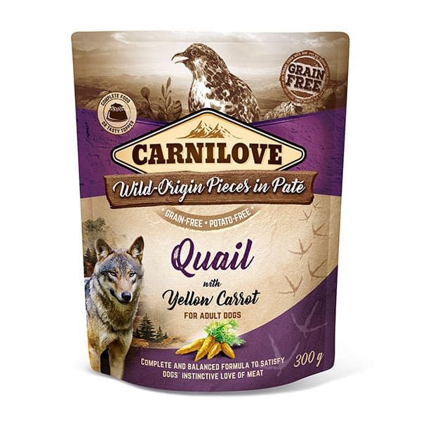 Carnilove Quail With Yellow Carrot Pate Pouch 300g