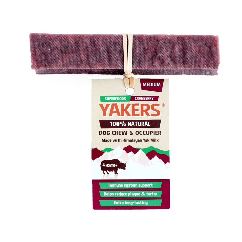 Yakers Dog Chew Cranberry Medium