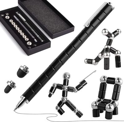 Magnetic Fidget Pen, Ballpoint Magnet Pen, Cool Gadgets For Men, Anxiety Crushmetric Magic Pens, Fun Mens Adhd Gifts for Dad, Birthday Novelty Gift Ideas for Boyfriend Son, Husband (Black)