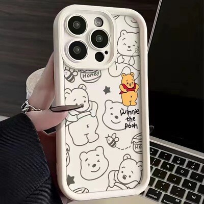 Flesh Pooh Bear High Bamboo Apple 14/15 Phone Case 13promax/11 All-inclusive X/xr Female 7/8p Soft