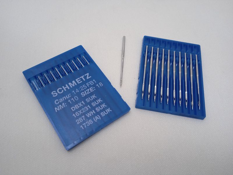 Agujas 287 WH 110 SUK para tejidos elasticos 10 Agujas  máquina Alfa  Refrey o semi-industrial de mismo tipo de aguja