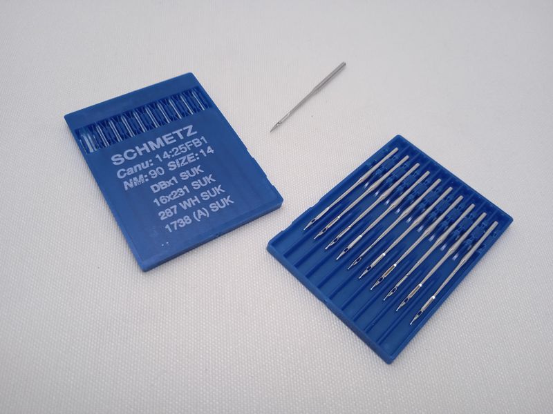Agujas 287 WH 90 SUK para tejidos elasticos 10 Agujas  máquina Alfa  Refrey o semi-industrial de mismo tipo de aguja