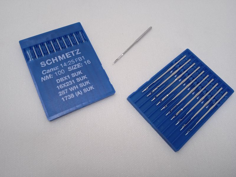 Agujas 287 WH 100 SUK para tejidos elasticos 10 Agujas  máquina Alfa  Refrey o semi-industrial de mismo tipo de aguja