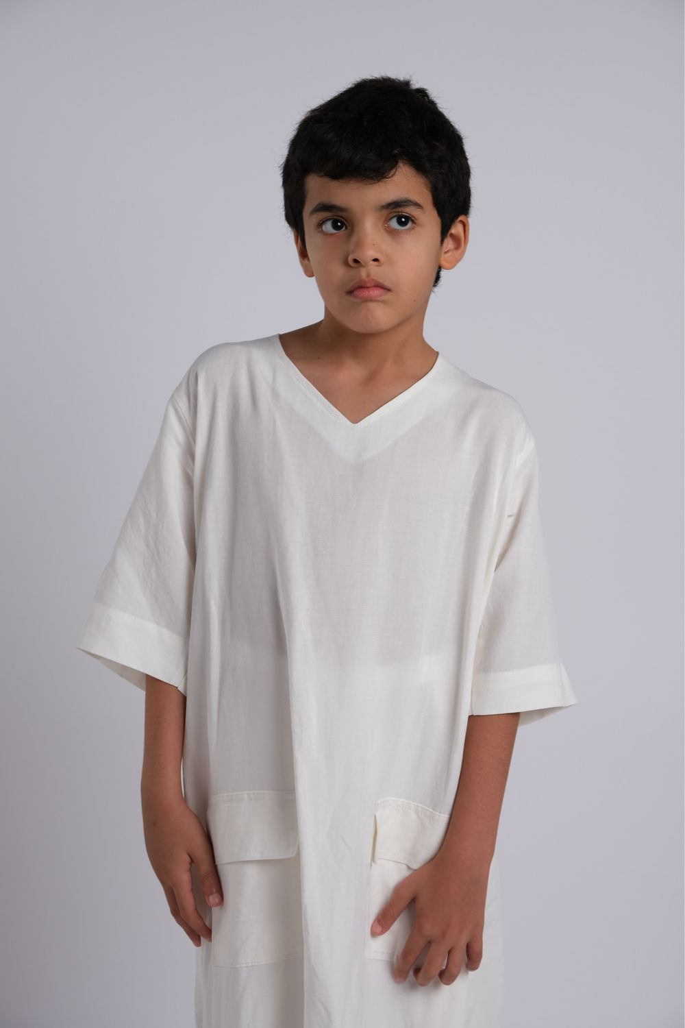 Boys Jalabiya, white color (Summer Collection).