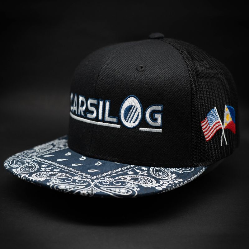 Carsilog Bandana Bill Filipino American Friendship Edition Trucker Hat Blue