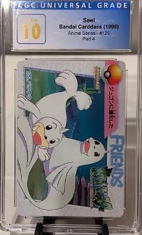 1998 Pokémon JAPANESE BANDAI DEWGONG/SEEL CARDDASS VENDING #125 CGC 10 Pristine.