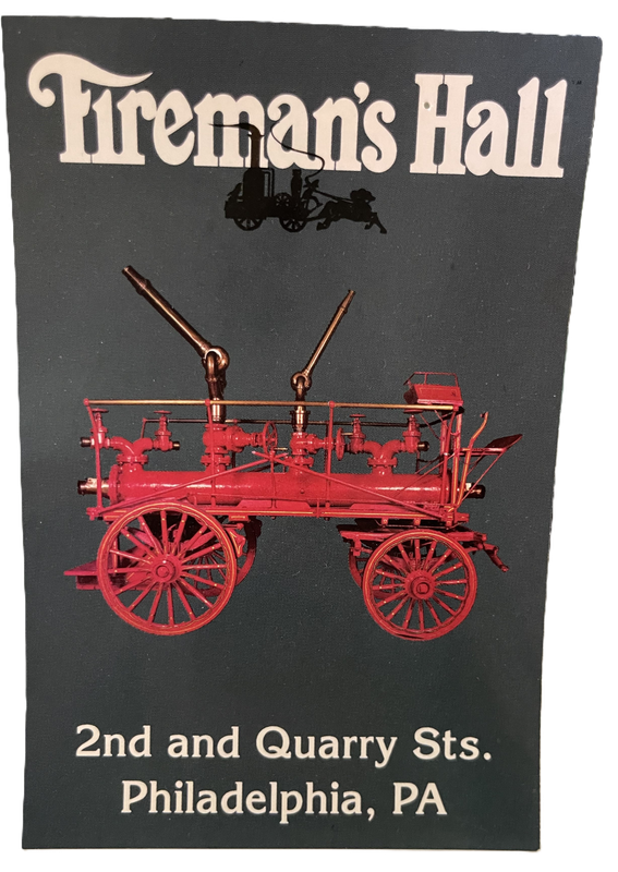 Postcard Fireman's Hall 1903 Cannon Wagon