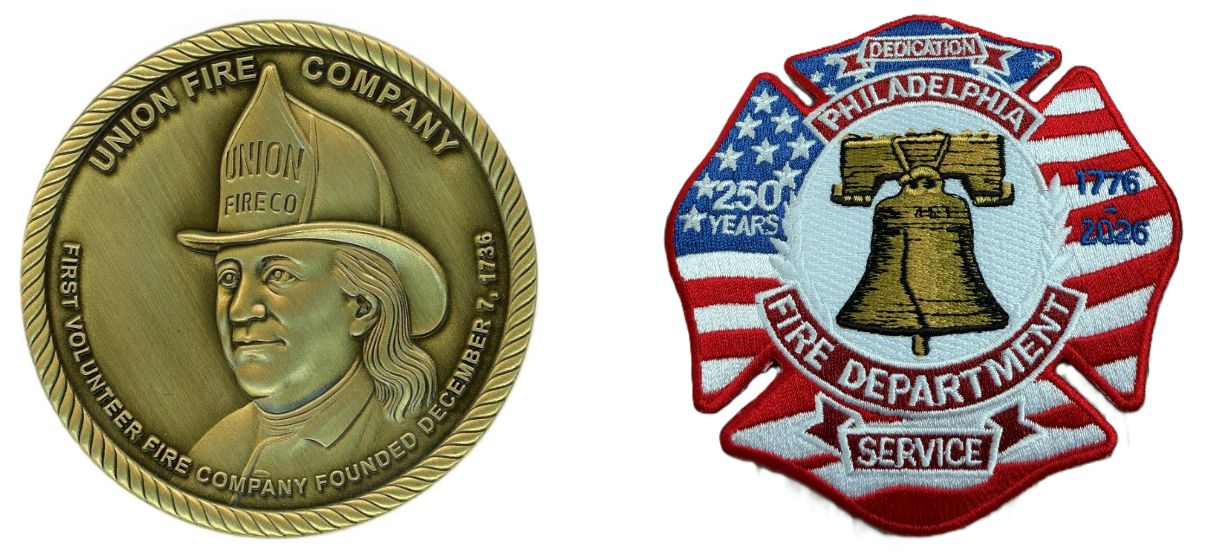 Ben Franklin Challenge Coin and PFD Semiquincentennial Patch