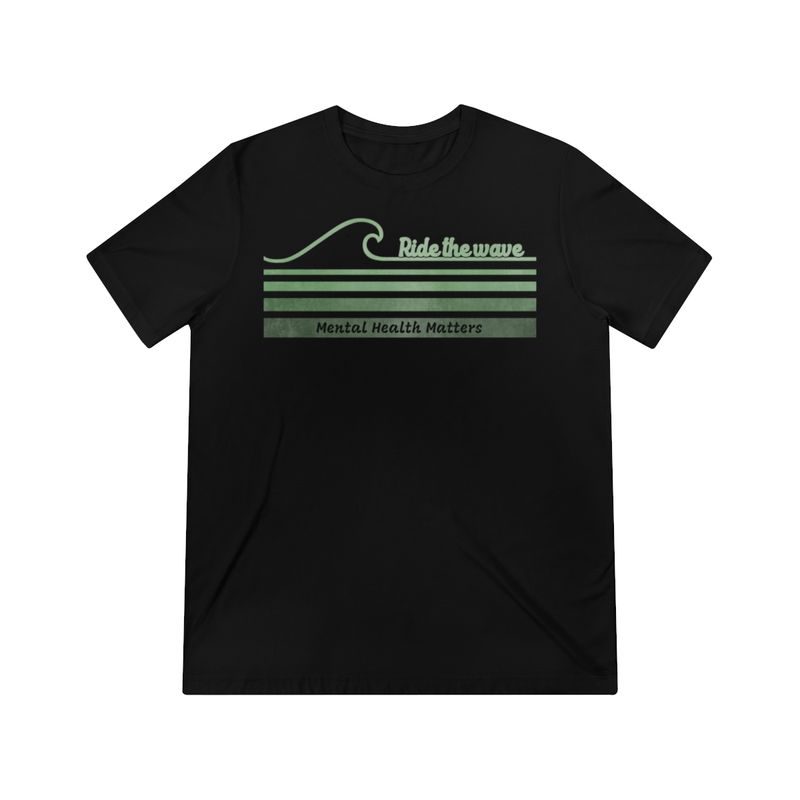 Ride The Wave Triblend Tee - Unisex, Colors: Solid Black TriBlend, Sizes: XS