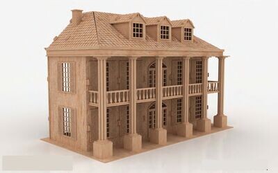 The Southern Mansion 3mm timber 1:24th scale dolls house kit