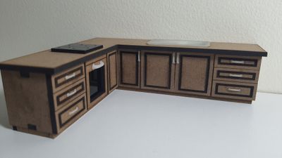 Miniature kitchen 1:24th scale miniature Dolls House Kitchen. This is a DIY kit.