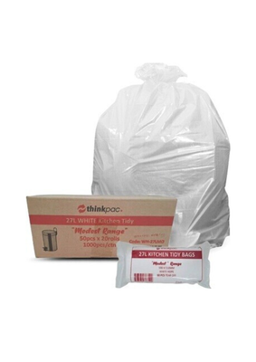 Thinkpac 27L White Bin Liners x (50 Pieces x 20 rolls)