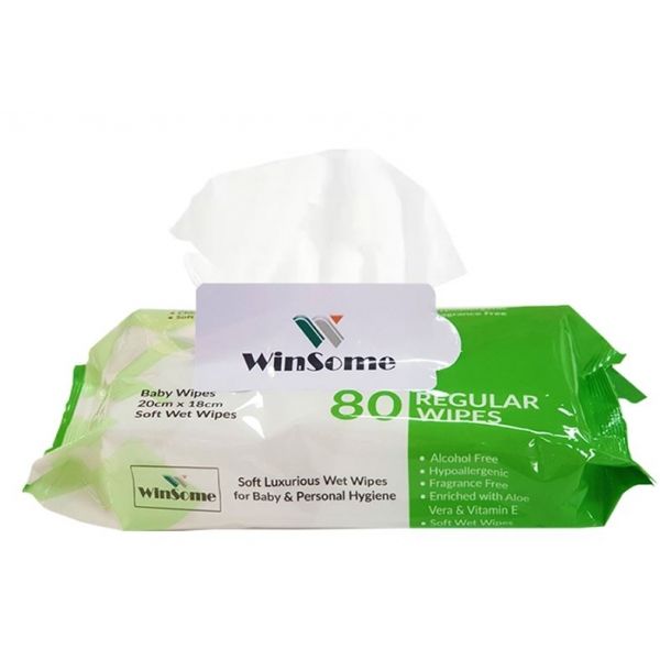 WinSome Baby Wipes Regular – 80 Sheets per Pack x 20 Packs (Carton)