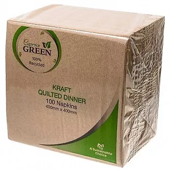Caprice Green Quilted Kraft Dinner Napkins – GT Fold, FSC® Certified