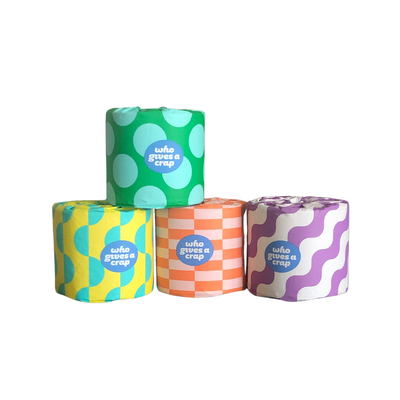Who Gives a Crap Toilet Paper 3 Ply 400 Sheets – 100% Recycled x 48 Rolls