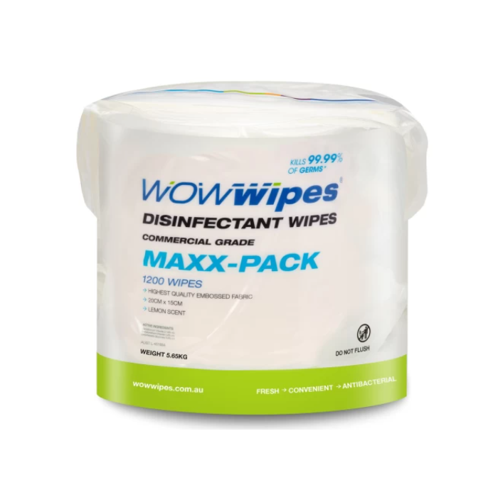 WOW WIPES FitWipes Antibacterial Surface Wipes Refill Pack – 1 Pack of 1200 and 4 Packs of 1200 Wipes