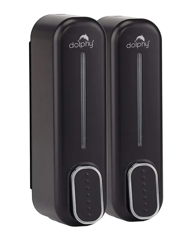 CLASSIC Dual Soap &amp; Shampoo Dispenser 300ml – Manual Wall Mount Black/White