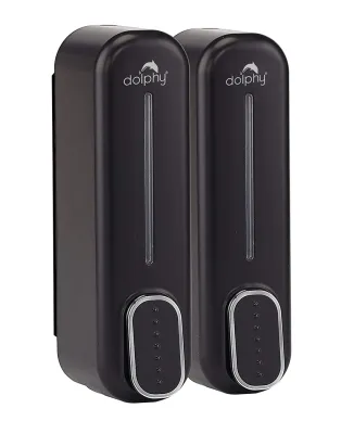 CLASSIC Dual Soap &amp; Shampoo Dispenser 300ml – Manual Wall Mount Black/White