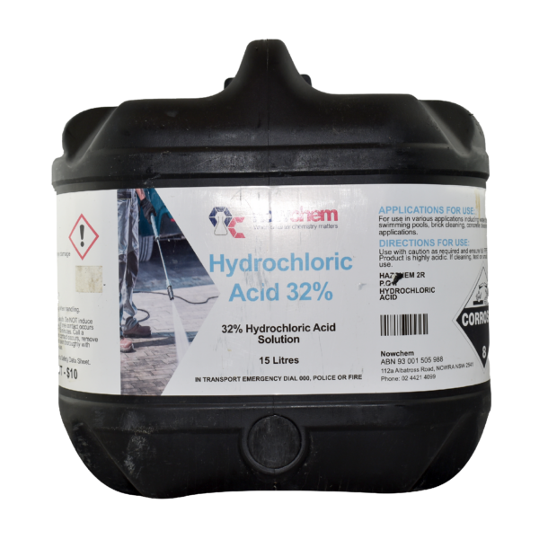 Hydrochloric Acid 32% 15L – Industrial &amp; Cleaning Acid Solution