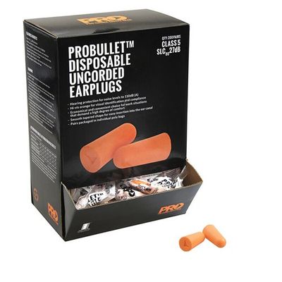 Probullet Disposable Uncorded Earplugs – 200 Pairs, Class 5 SLC80