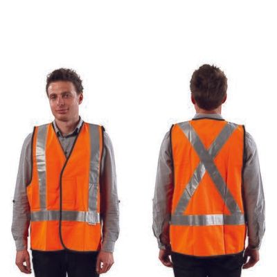 Fluro X Back Safety Vest – Day/Night Use, AS/NZS 4602:2011 Compliant Fluro X Back Safety Vest – Day/Night Use, AS/NZS 4602:2011 Compliant